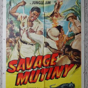 "Savage Mutiny" original 1953 movie poster 41x27 one-sheet, folded, Columbia Pictures, USA, NSS# 53/9
