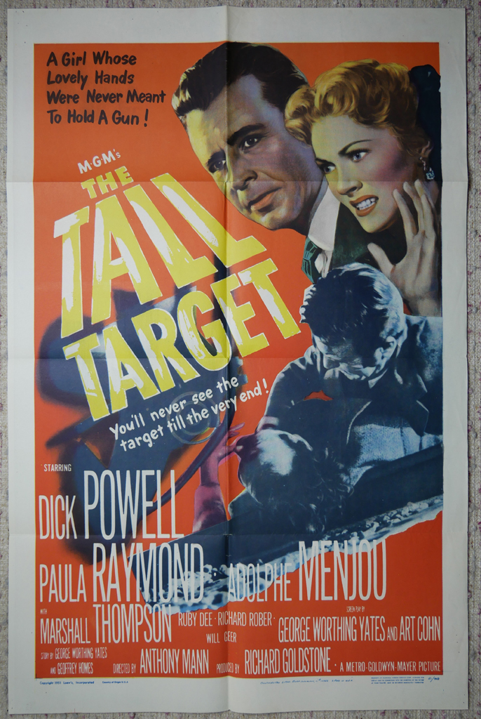 The Tall Target" original 1951 movie poster 41x27 one-sheet, folded, MGM, USA, NSS# 51/443