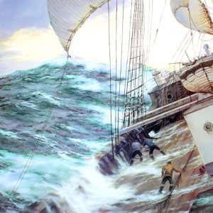 Cape Horn Highway by Henry Scott – dramatic maritime action painting – Kerrisdale Gallery