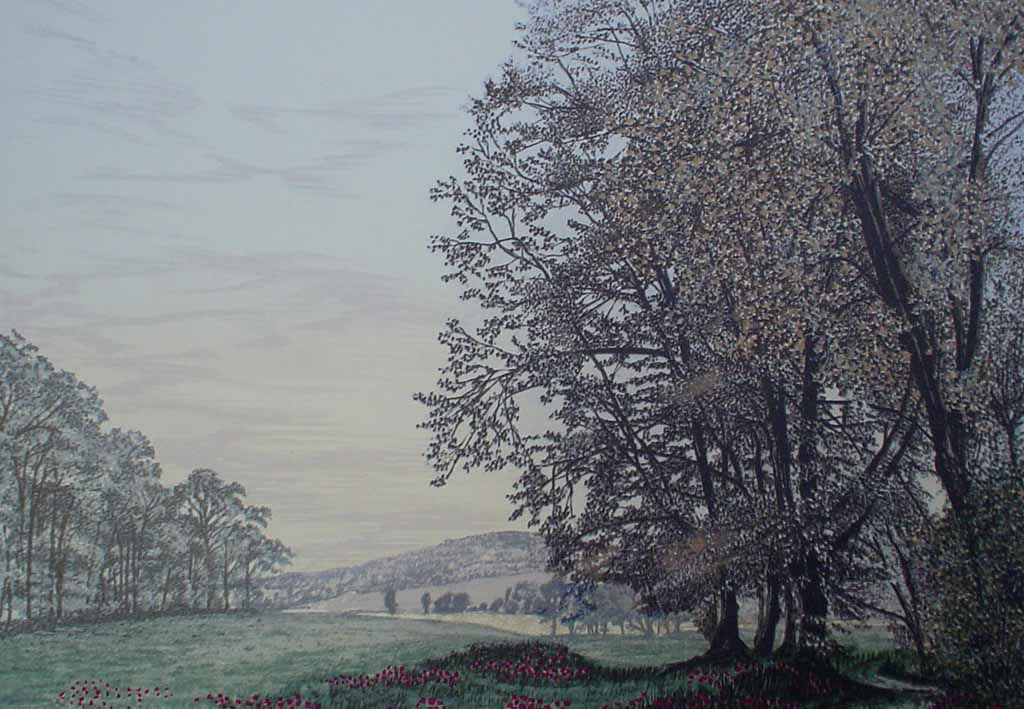 "Glenlaggan" by Dawn Matthews, 1991 original lithograph, signed, numbered, titled