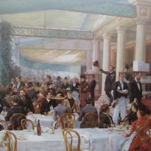The Salon Lunch by Jean-André Rixens – 19th-century oil painting depicting French social culture – Kerrisdale Gallery