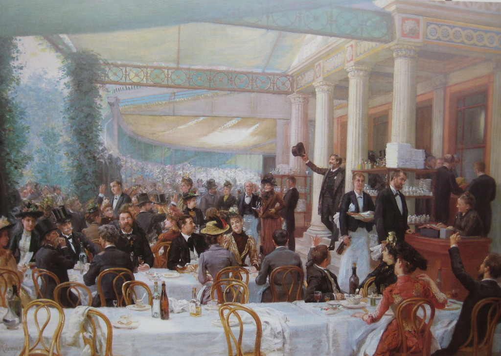 The Salon Lunch by Jean-André Rixens – 19th-century oil painting depicting French social culture – Kerrisdale Gallery
